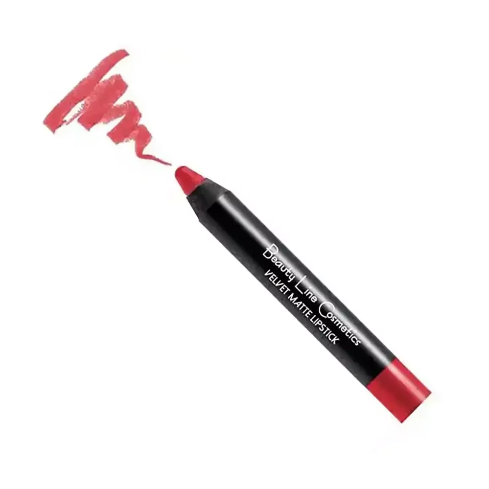Beauty Line Μολύβι Κραγιόν Velvet Matte Χρώμα - No17- Έντονο Κόκκινο