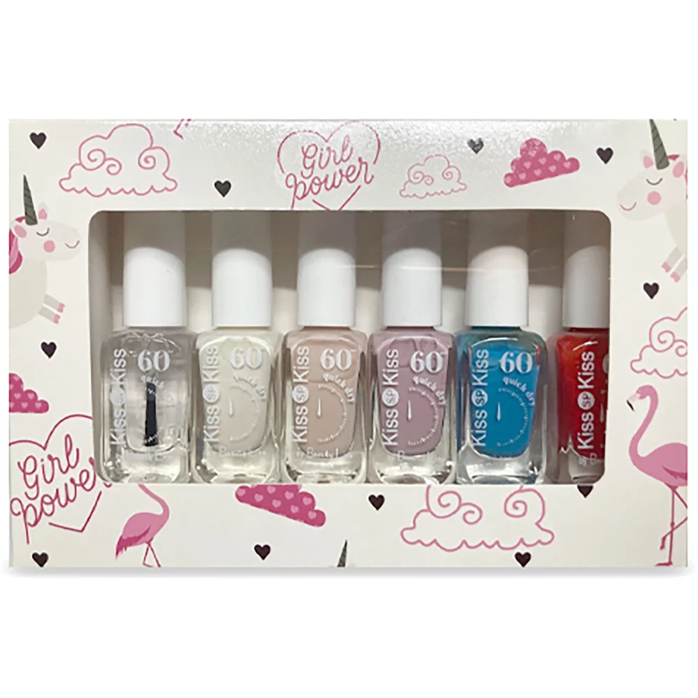 Beauty Line - Σετ 6άδας Βερνίκια Νυχιών 60'' Quick Dry Kiss Kiss Νο7