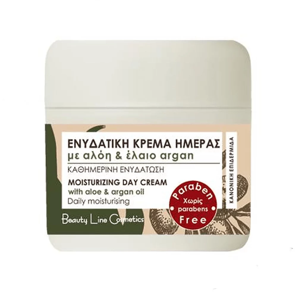 Beauty Line - Κρέμα Προσώπου Ενυδατική με Αλόη και Έλαιο Argan για Κανονική Επιδερμίδα 50ml