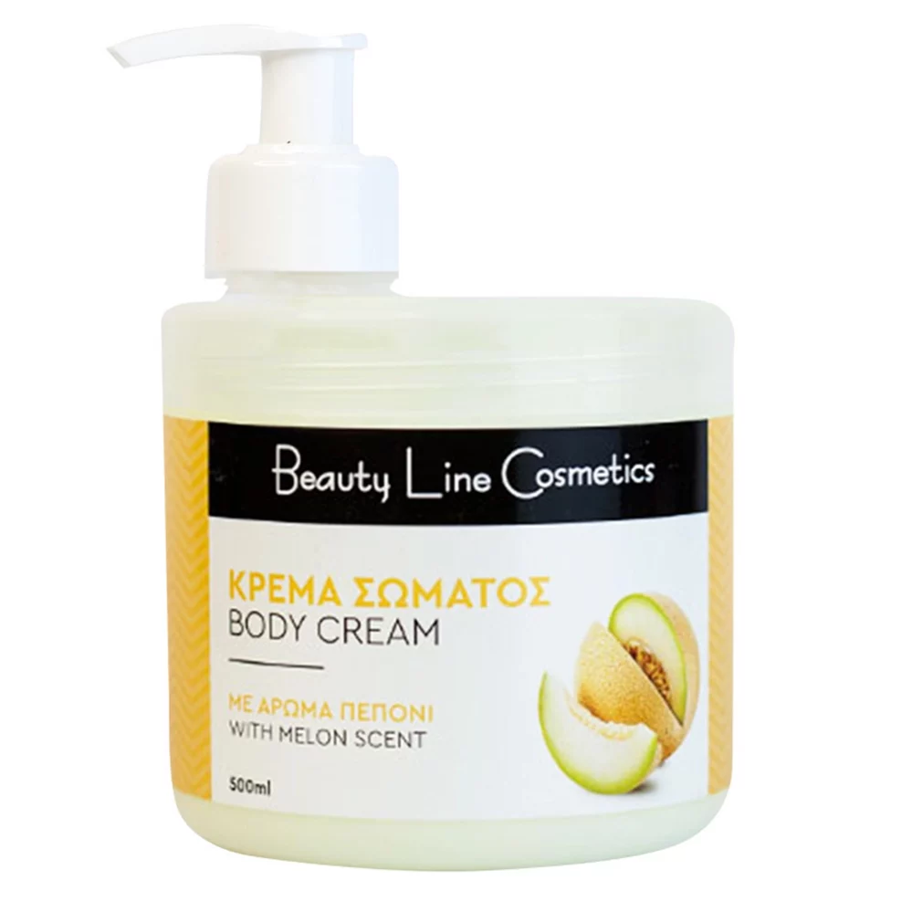 Beauty Line - Κρέμα Σώματος με Άρωμα Πεπόνι σε Βάζο με Αντλία 500ml