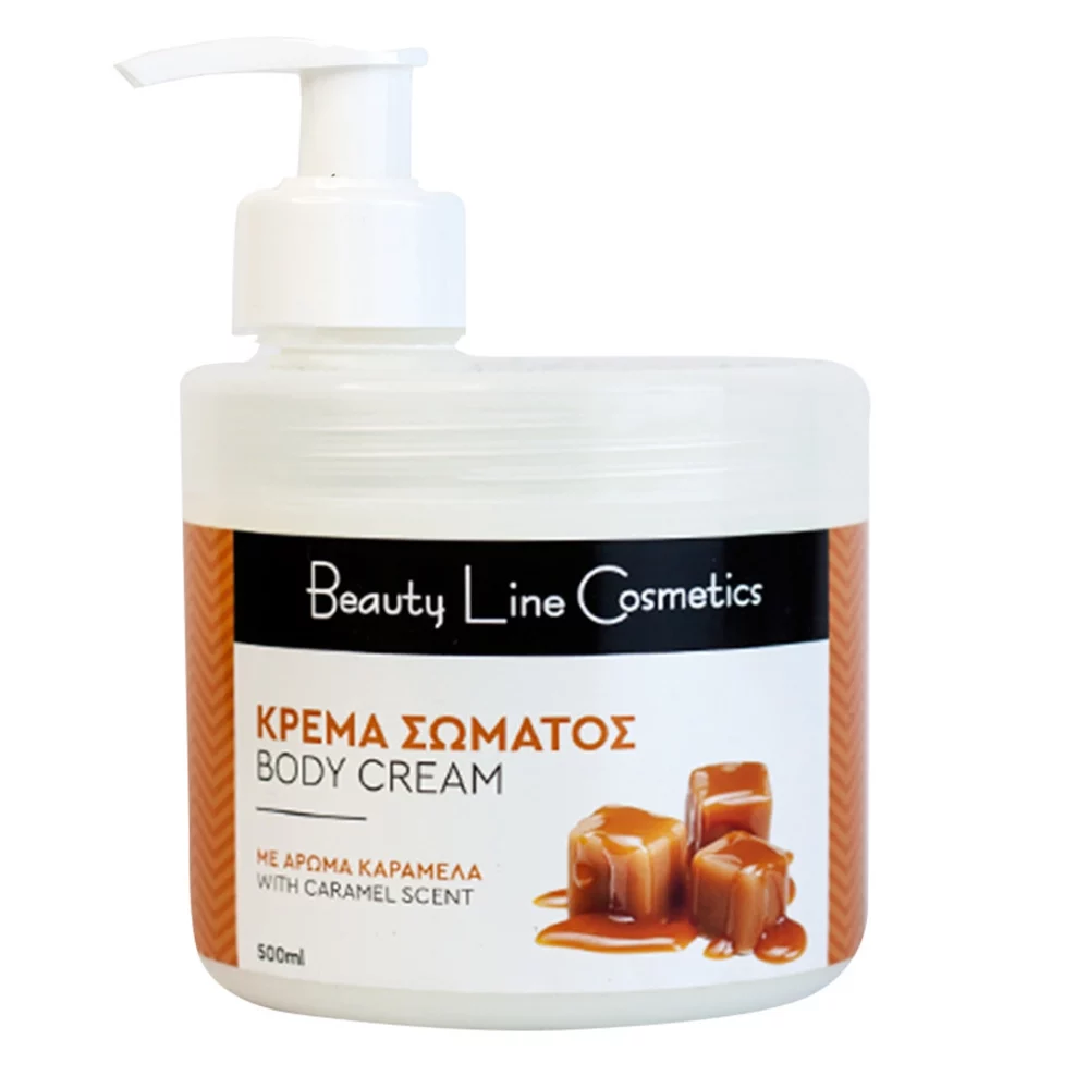 Beauty Line - Κρέμα Σώματος με Καραμέλα σε Βάζο με Αντλία 500ml