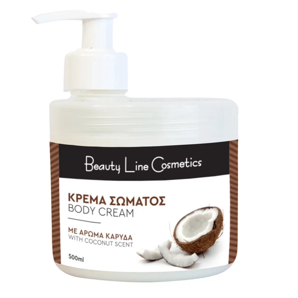 Beauty Line - Κρέμα Σώματος με Καρύδα σε Βάζο με Αντλία 500ml