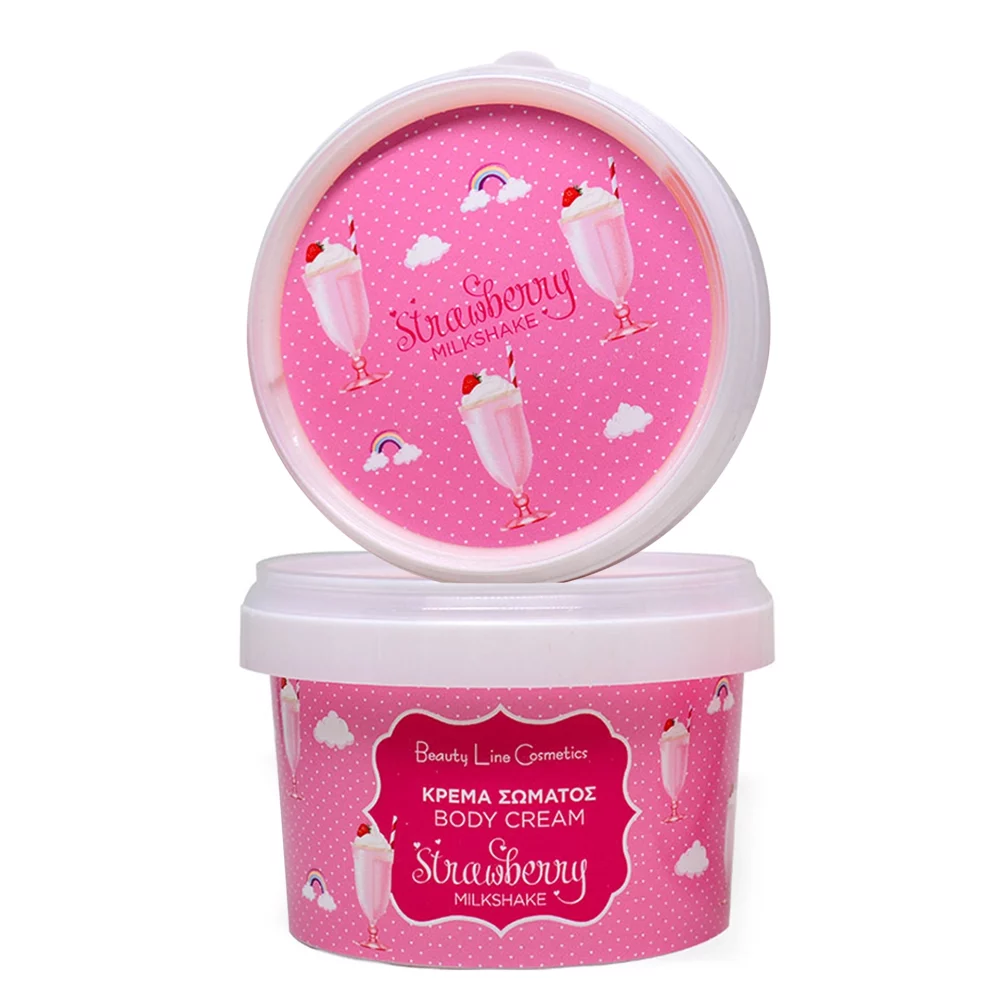 Beauty Line - Κρέμα Σώματος με άρωμα Milkshake Strawberry 250ml