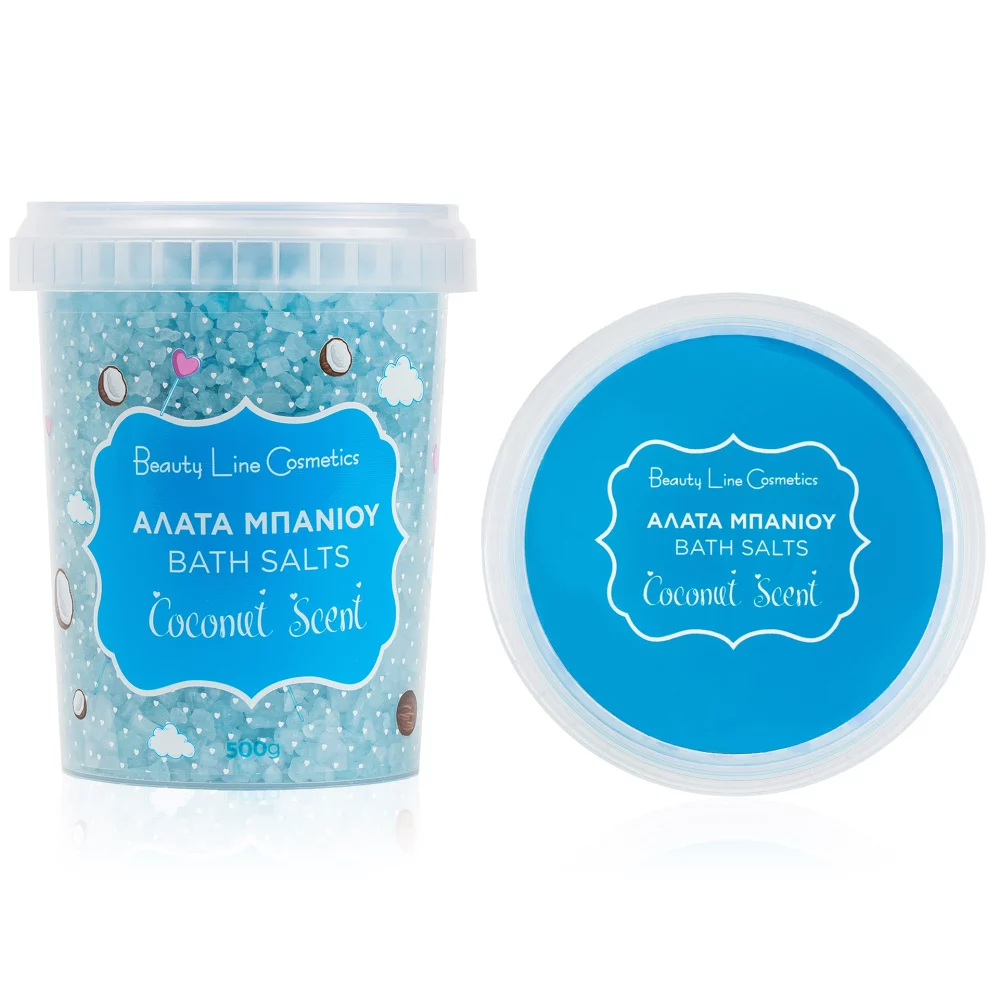Beauty Line - Άλατα Μπάνιου με Άρωμα Coconut σε Πλαστικό Βάζο 500γρ.