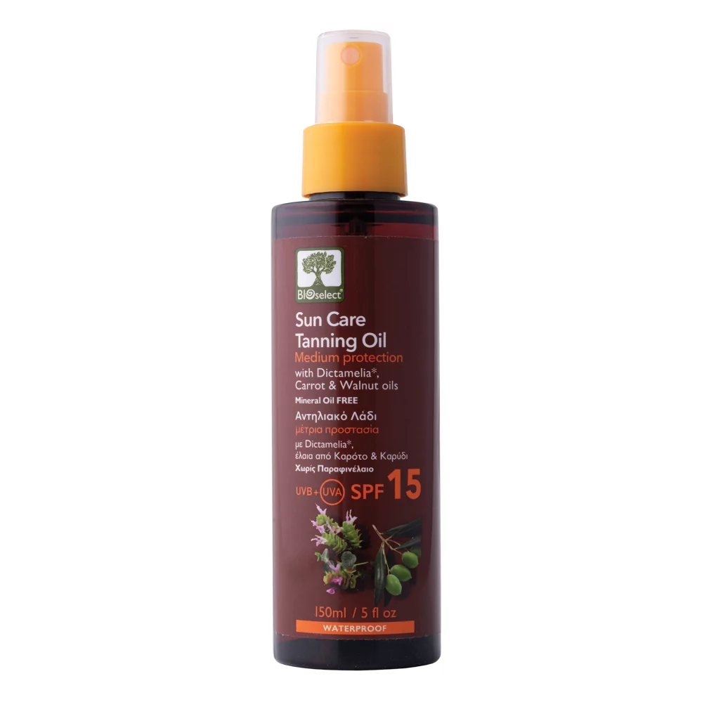 Bioselect - Αντηλιακό Λάδι -  Μέτρια Προστασία SPF15 - 150ml